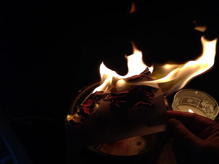 flamed paper, Fire, Witch, Spell, Magic, Dark, Mystery, witchcraft HD wallpaper