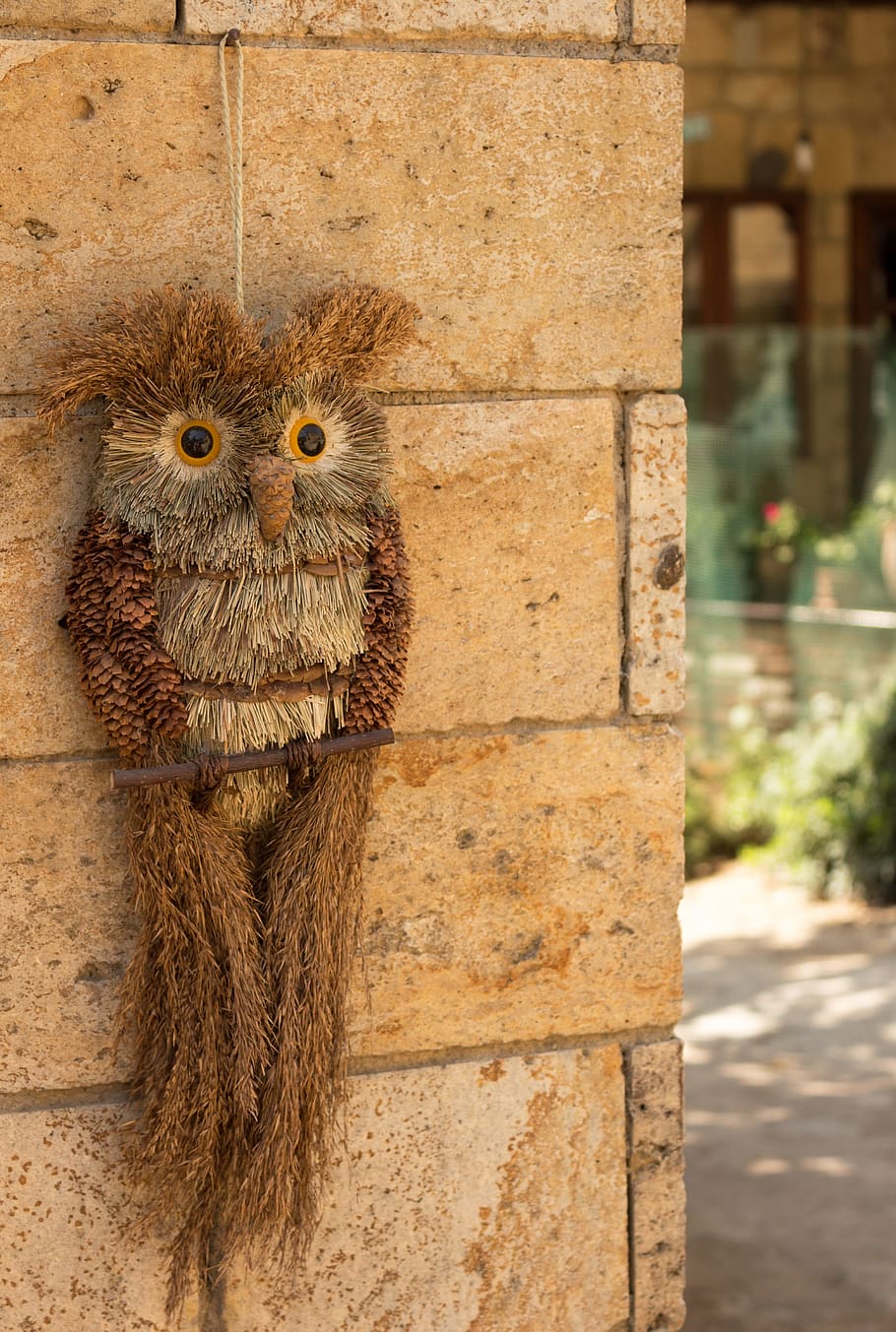 owl, ornament, wall, brick, interior architecture, decorative HD wallpaper