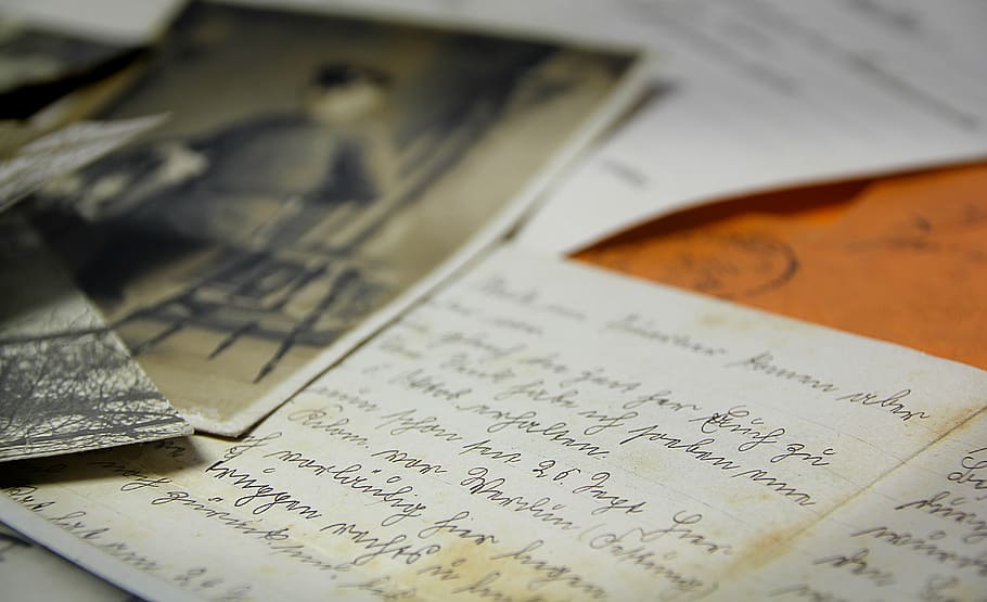 white printer paper, feldpost, world war i, letters, sütterlin