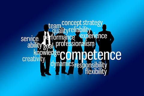 silhouette of five person with text overlays, team, businessmen HD wallpaper