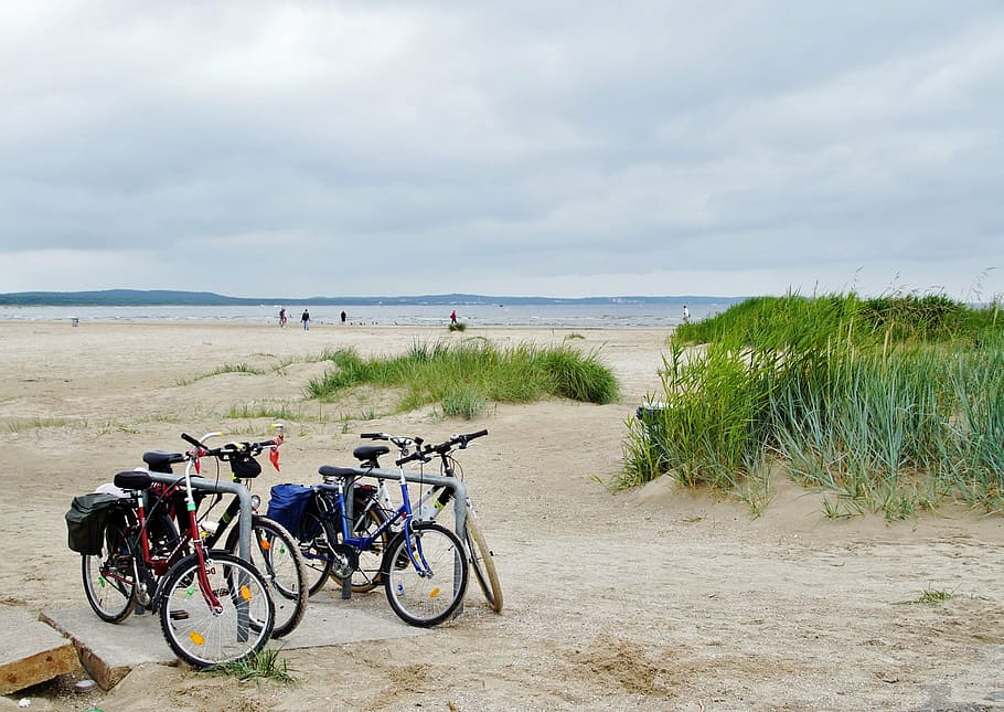 round, dune, dunes, sand, the baltic sea, bicycles, beach, land HD wallpaper
