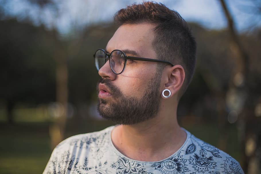 man, person, face, style, beard, boy, eyeglasses, eyewear, fine-looking HD wallpaper
