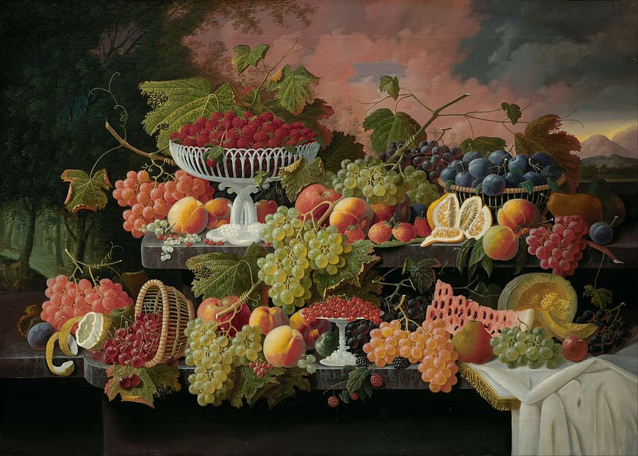assorted fruits illustration, severin roesen, art, artistic, artistry, HD wallpaper
