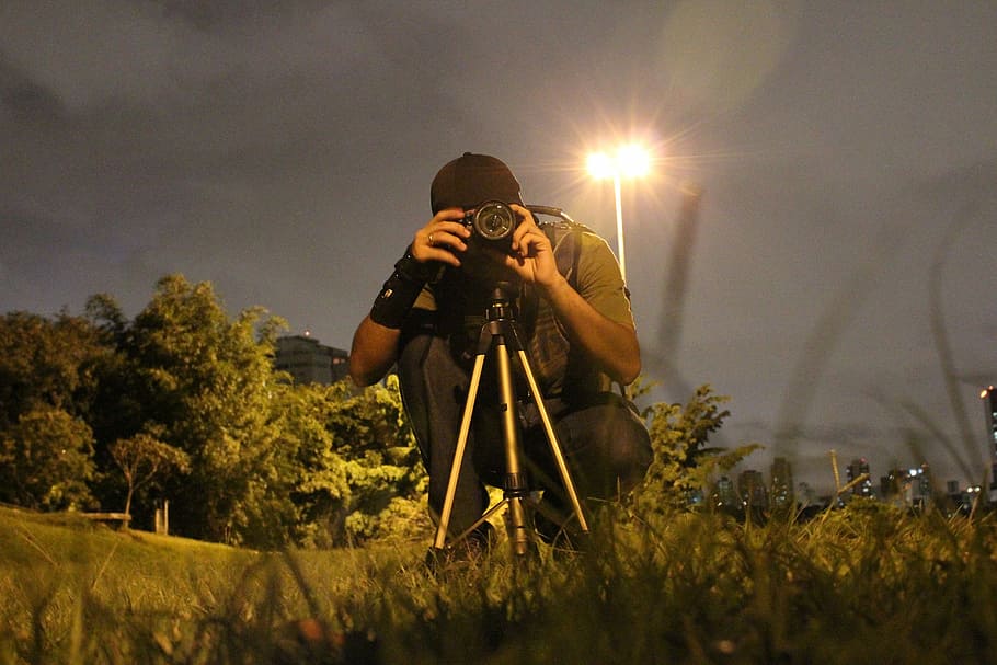 Photo, Tripe, Night, holding, one man only, outdoors, nature HD wallpaper