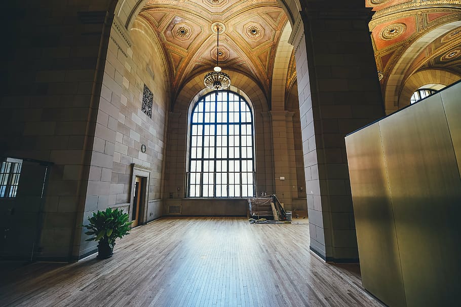 arch, architecture, building, ceiling, parquet, window, indoors HD wallpaper