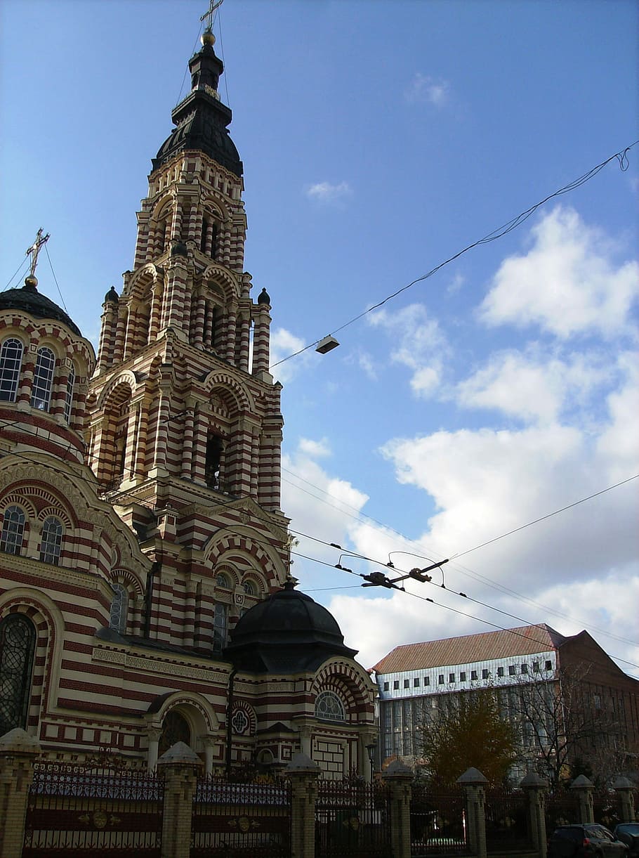 Church Cathedral in Kharkiv, Ukraine, clouds, photos, public domain, HD wallpaper
