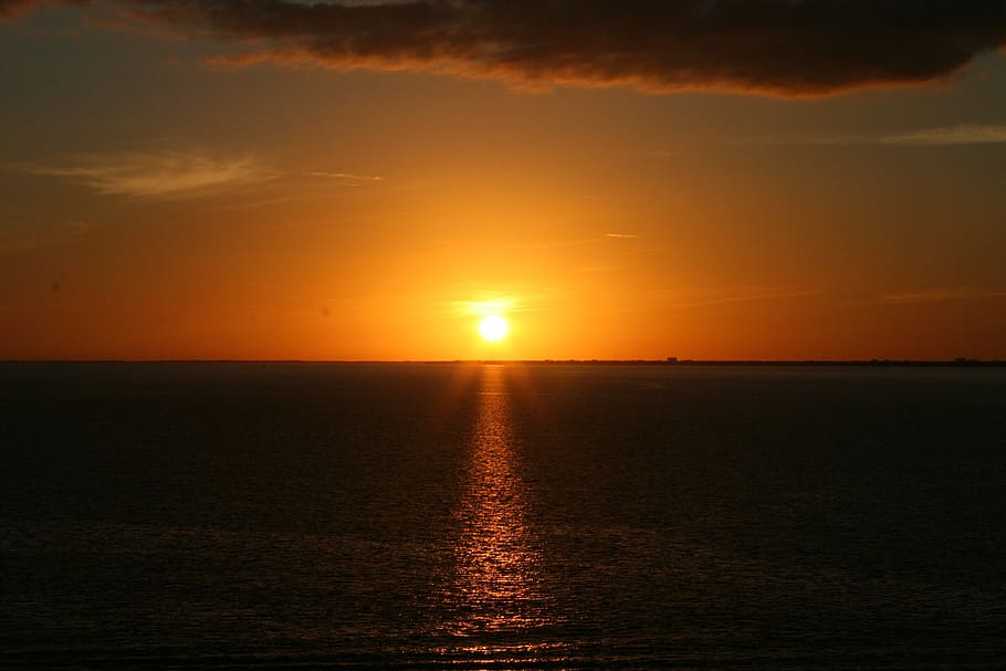 sunset, nature, horizon, sunlight, outdoor, sunshine, travel HD wallpaper