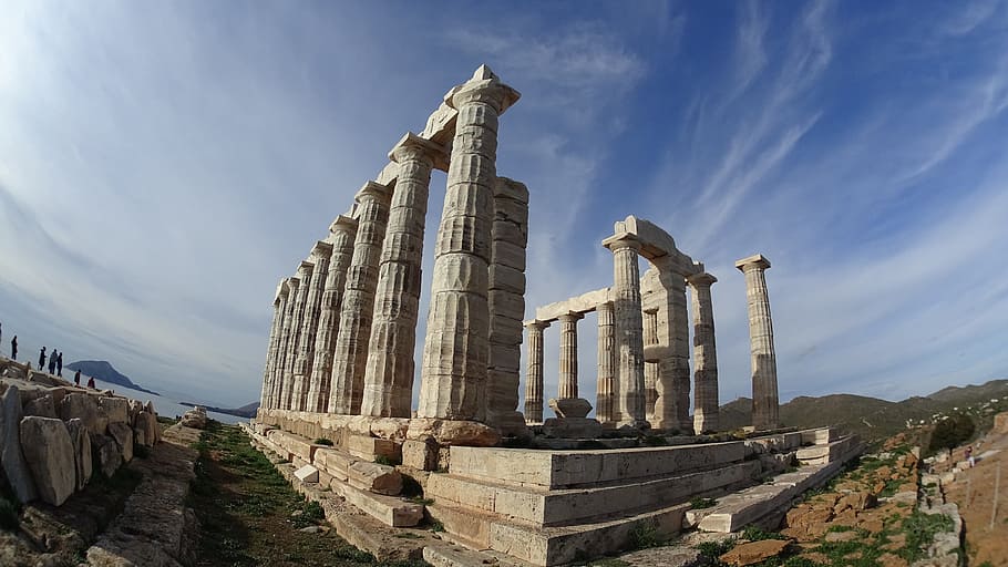 Temples, Greece, Athens, history, old ruin, ancient, sky, archaeology HD wallpaper