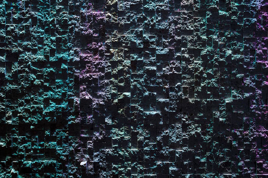 multicolored concrete wall, architectural photography of blue, gray, and purple concrete wall HD wallpaper