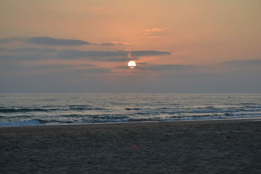 Sea, Beach, Cadiz, sunset, beauty in nature, scenics, tranquil scene HD wallpaper