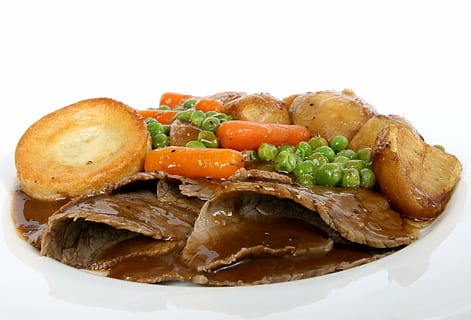 beef dish with veggies, abstract, britain, british, brown, carrots HD wallpaper
