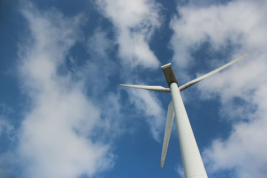 Windmill, Natural, Blue Sky, White Cloud, wind turbine, alternative energy HD wallpaper
