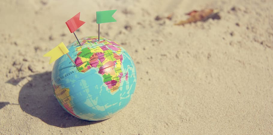 sand, blur, figure, world, close-up, focus, globe, map, land HD wallpaper