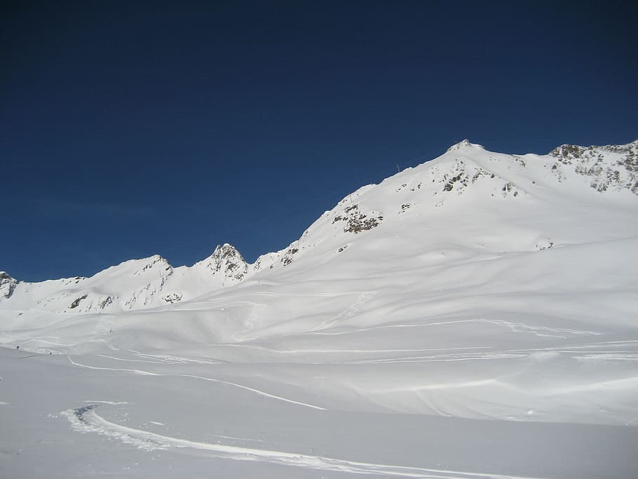mountain covered with snowfield at daytime, sölden, winter, winter sports