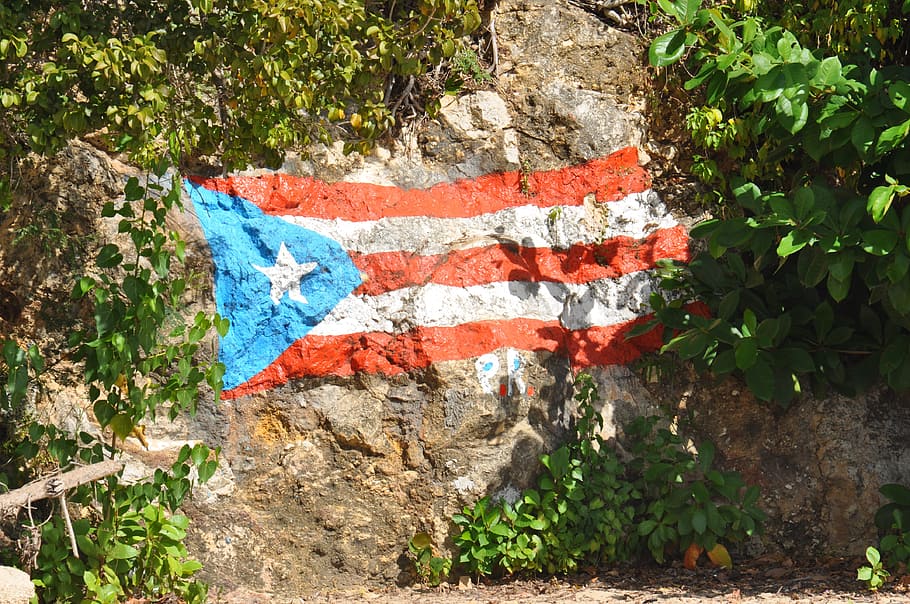 Hd Wallpaper Cuba Paint Flag On Rock Puerto Rico Mountain Rock