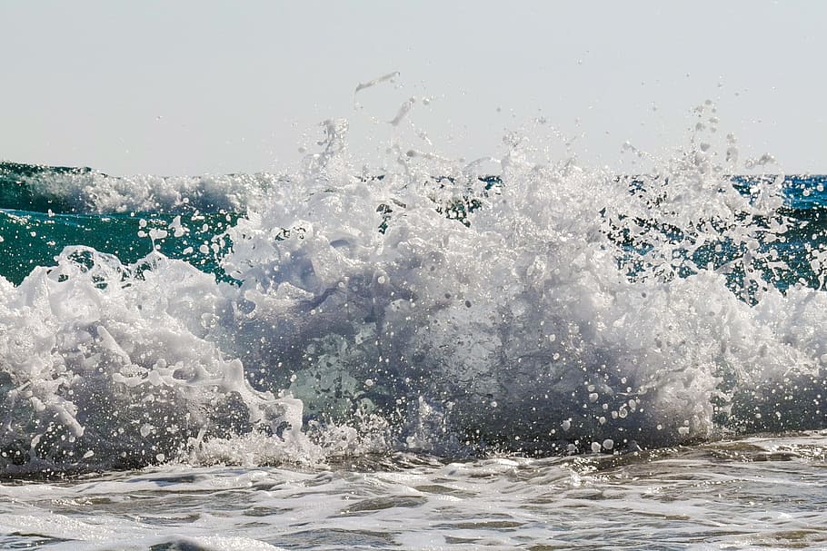 splash, water, drops, liquid, spray, foam, wave, sea, motion HD wallpaper