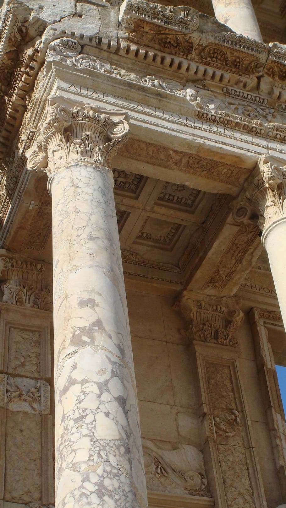 column, ephesus, historic, turkey, ancient, architecture, old, HD wallpaper