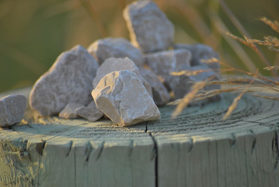 stones, sunset, trunk, no people, solid, wood - material, nature HD wallpaper