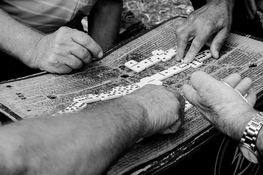 grayscale photography of person touching cube, game, play, dices HD wallpaper