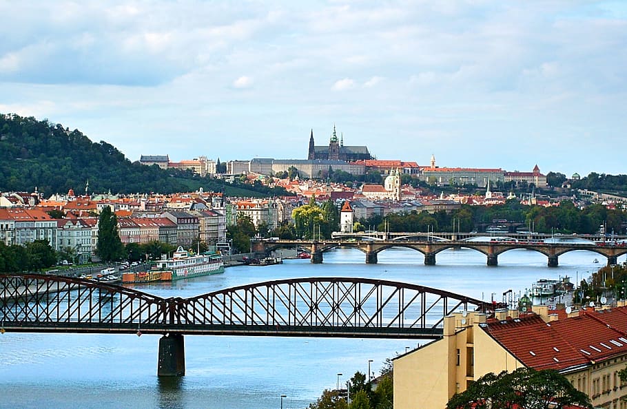 architecture, city, bridge, prague, panorama, built structure HD wallpaper