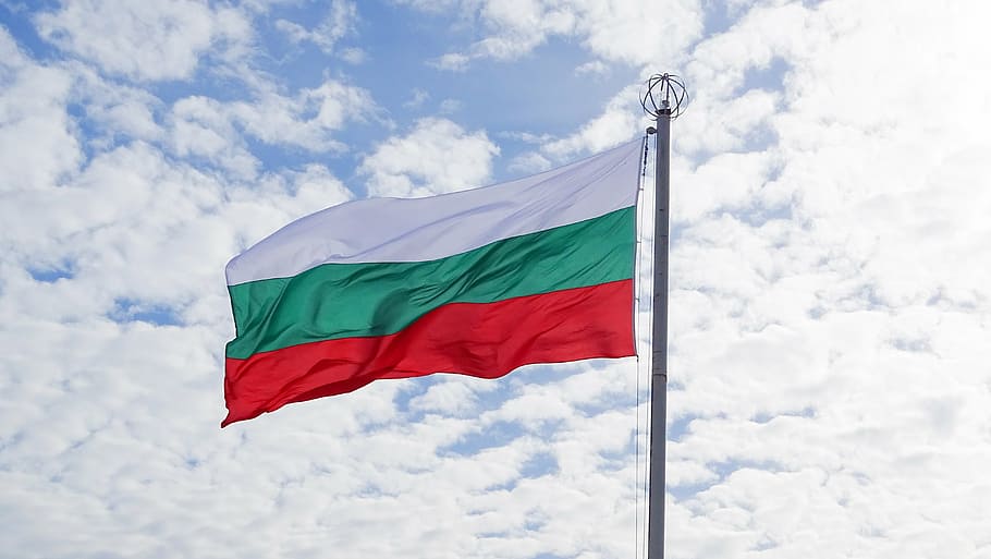 white, green, and red flag under white clouds at daytime, bulgaria HD wallpaper