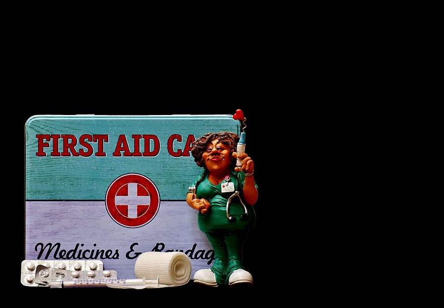 first aid, nurse, funny, box, tin can, color, metal cans, emergency HD wallpaper