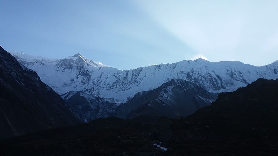 mountain, himalayas, nepal, snow, winter, mountain range, cold temperature HD wallpaper