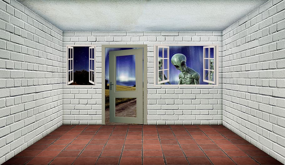 house, window, architecture, wall, door, brick, within, empty HD wallpaper