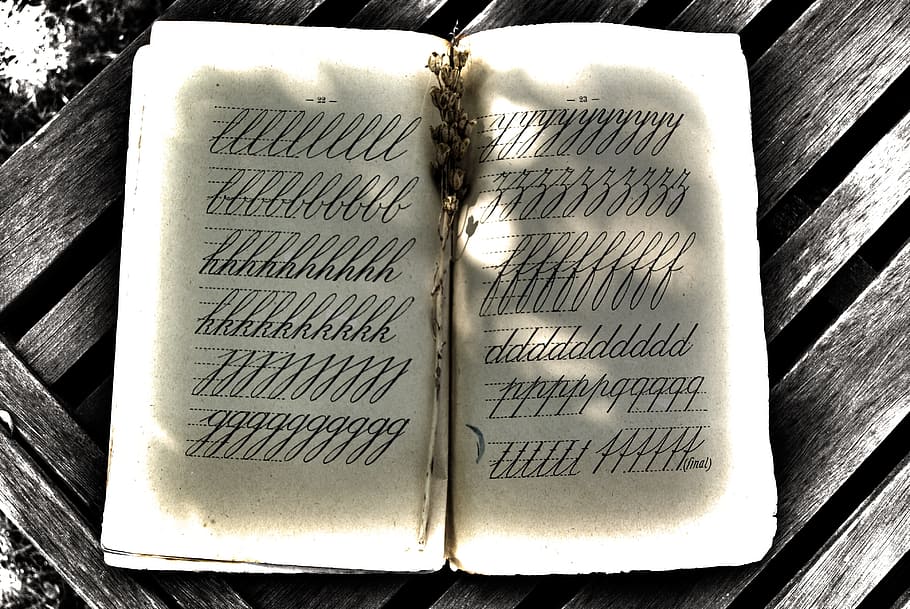 Mail, Writing, Old Book, black and white, review, cursive, no people HD wallpaper