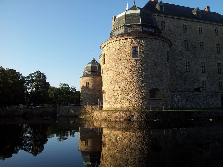 örebro castle, view, water, sweden, summer, beautifully, old
