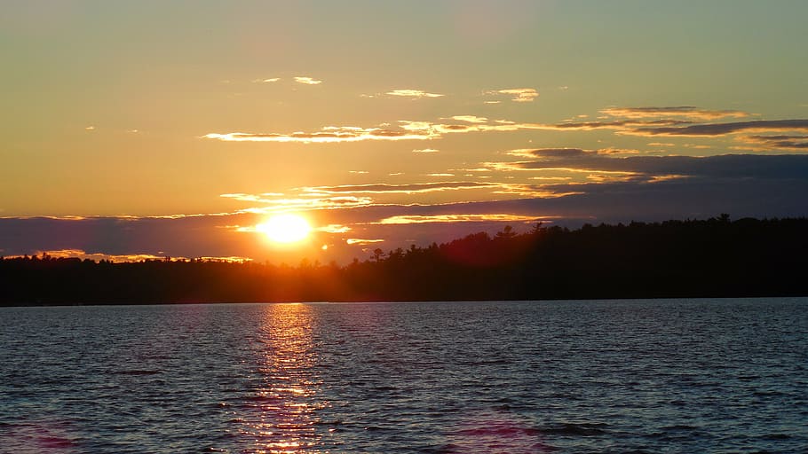 sunset, dusk, sunny, landscape, summer, twilight, colorful HD wallpaper