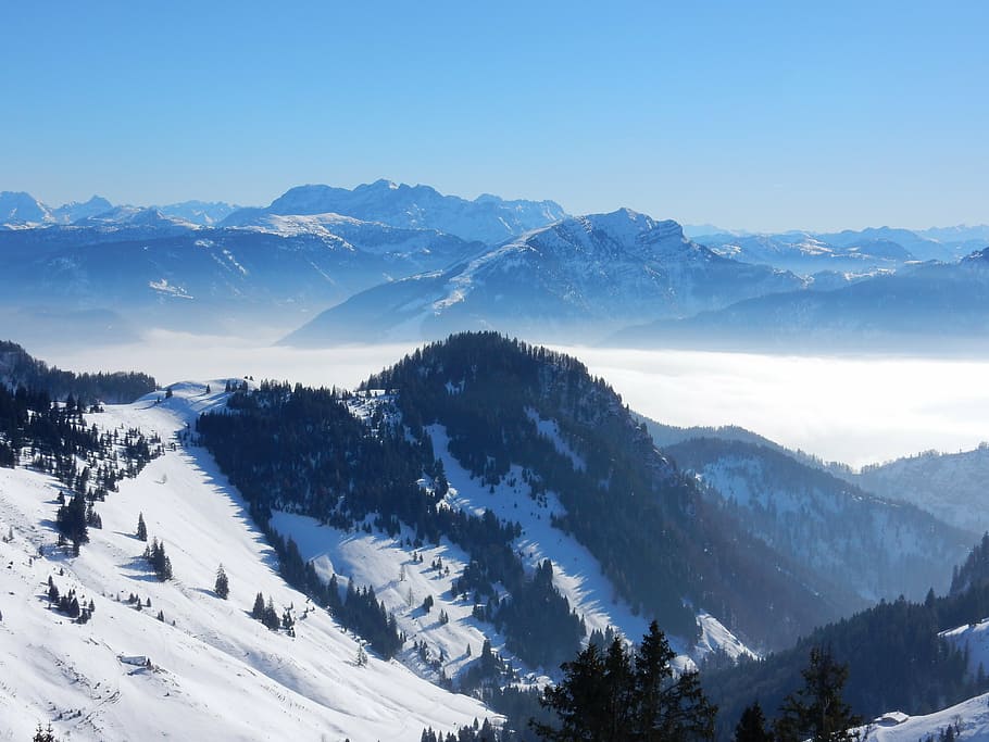 alpine, mountains, landscape, wintry, austria, winter, snow HD wallpaper