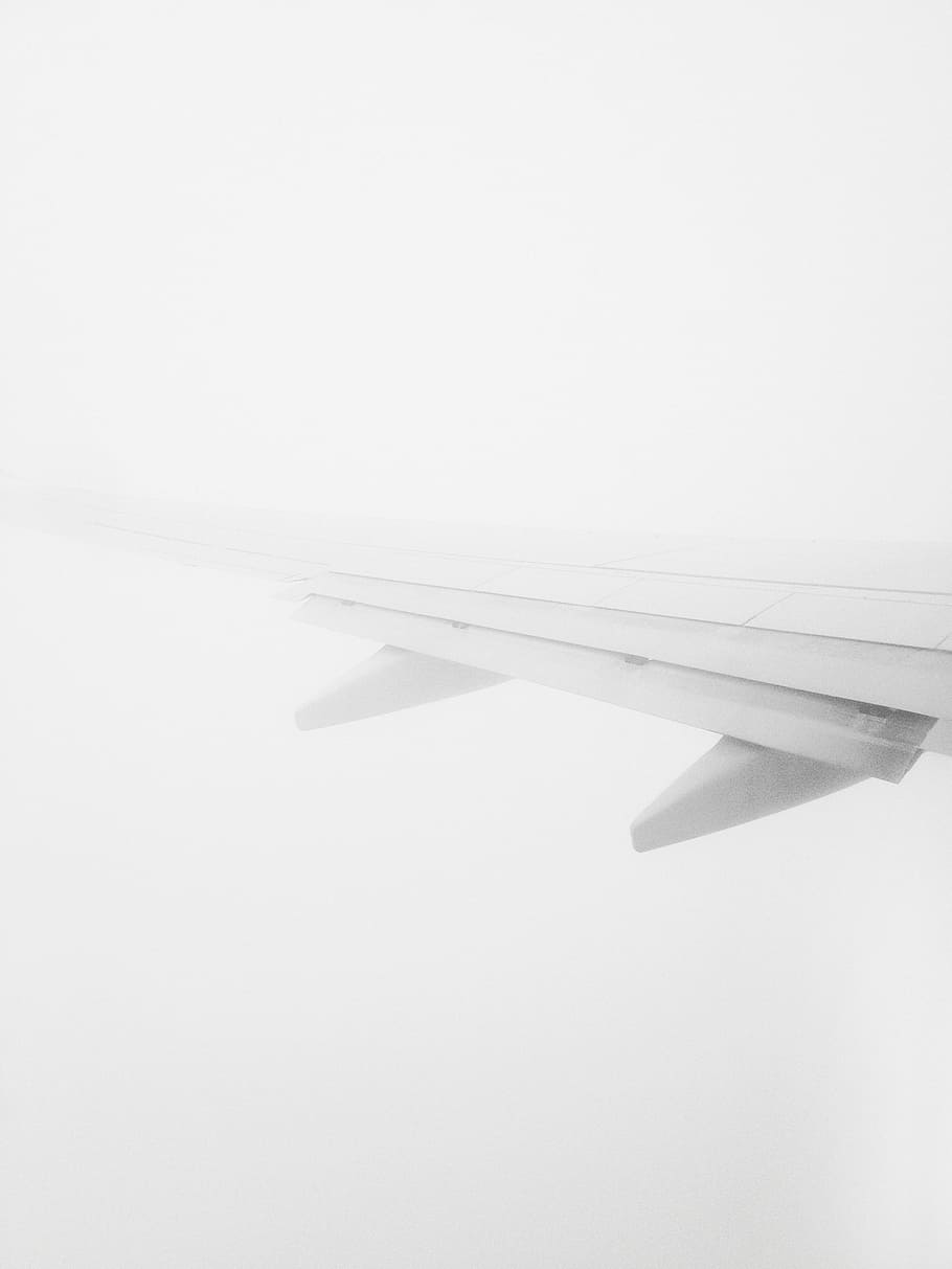 HD wallpaper: white airline wing, airplane, transportation, flight,  technology | Wallpaper Flare