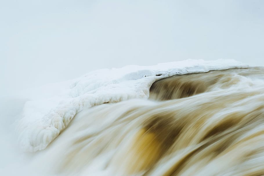 river on snowy mountain time lapsed photography, rapids, water HD wallpaper