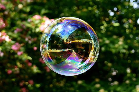 round soap bubble floating in the air during day time, large HD wallpaper