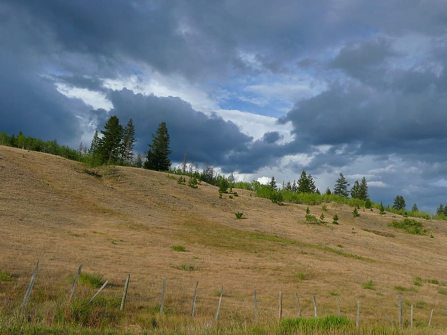 thunderstorm, dark clouds, weather, landscape, chilcotin, cariboo HD wallpaper