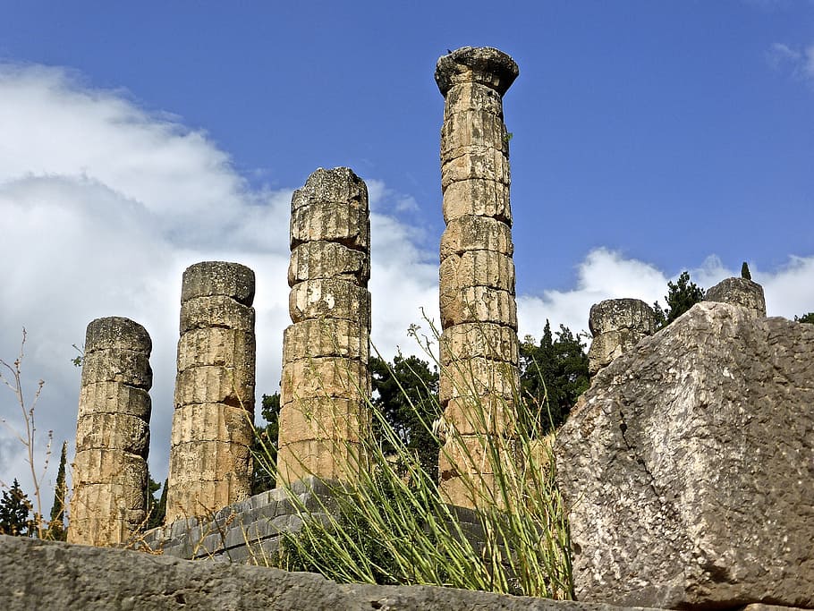 columns, roman, classical, monument, design, temple, antique HD wallpaper