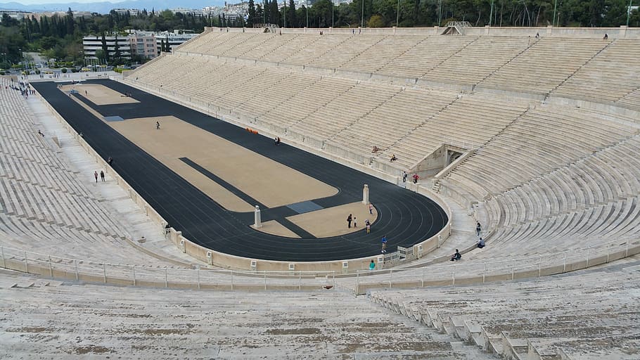 Athens, Greece, Ancient, pan hellenic stadium, olmypic, sport, HD wallpaper