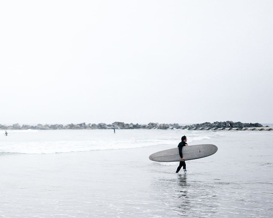 sea, ocean, water, waves, nature, people, man, guy, surfing HD wallpaper
