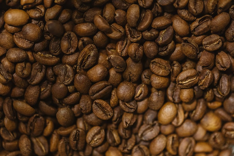 brown coffee beans, coffee grounds, roasted, abstract, food, beverage HD wallpaper