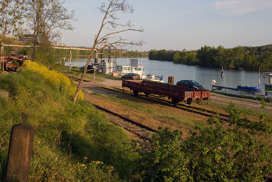 seemed, wagon, siding, water, plant, tree, mode of transportation HD wallpaper