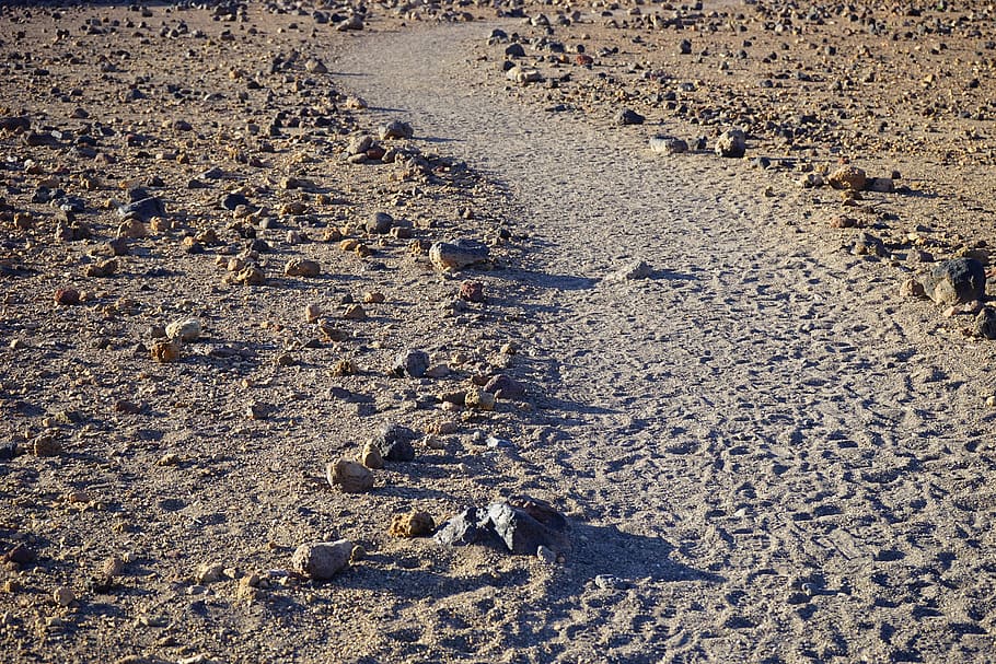 away, path, trace, migratory path, trail, tenerife, teide national park HD wallpaper