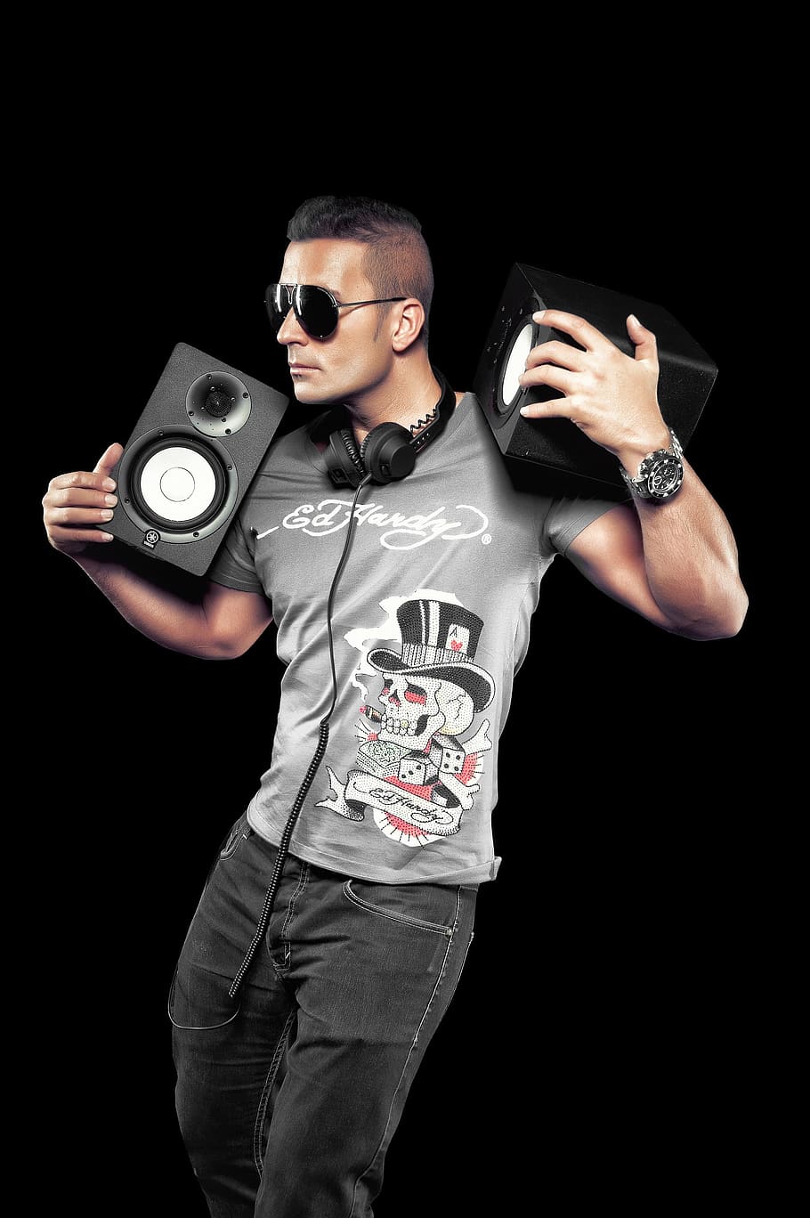 isolated, young, hallux, dj, makenzo, music, black background HD wallpaper