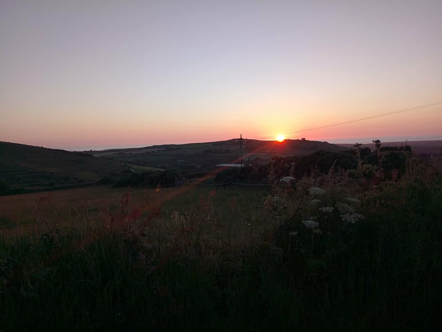 sunset, cornwall, redruth, sky, environment, scenics - nature HD wallpaper