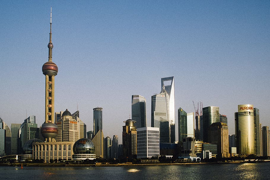 Shanghai downtown, China, architecture and Cityscape, landscape, HD wallpaper