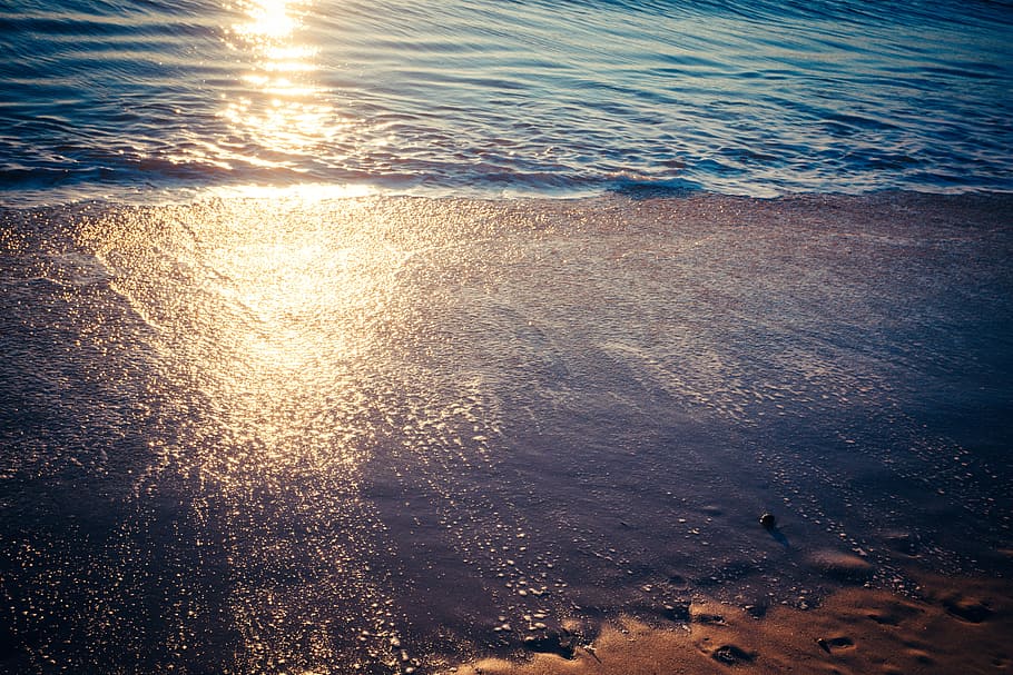 foot prints on the sand, Beach, Sand, Agua, Water, mar, sea HD wallpaper