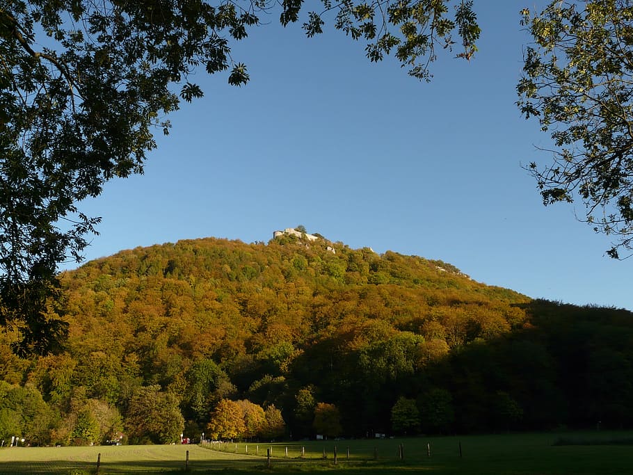 Burg, Ruin, burg hohenurach, burgruine, mountain, castle, high urach, HD wallpaper