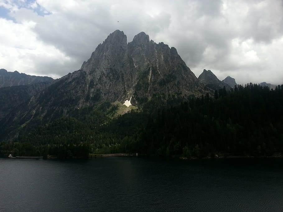 lake, mountains, landscape, water, sky, cloud - sky, scenics - nature HD wallpaper