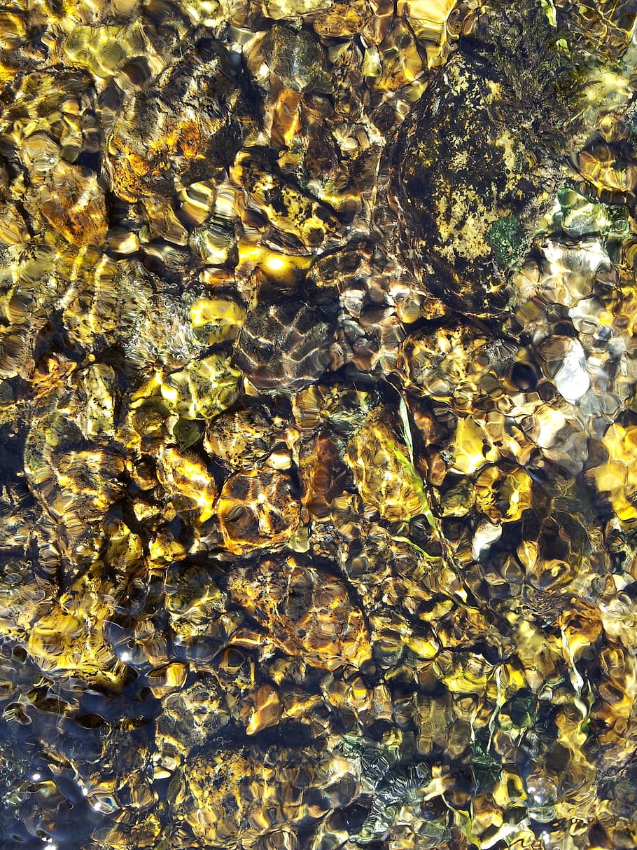 Stream Bed, Water Surface, Surface, Wave, Pebbles, foot, nature HD wallpaper