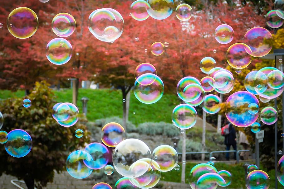 clear bubble lot, photo, bubbles, soap bubbles, blow, balls HD wallpaper